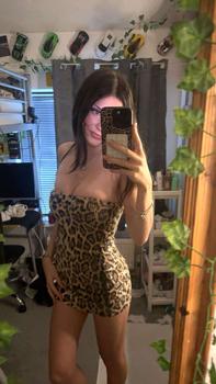 Product Review of Christmas Gift Women's Leopard Print Backless Cami Dress, Summer Dresses 2024, Street Fashion Spaghetti Strap Sequins Mini Dress for Party Club Dating Wear, Dresses for Women, Ladies Dresses Valentine's Day, gift from 𝓬**𝓪 0