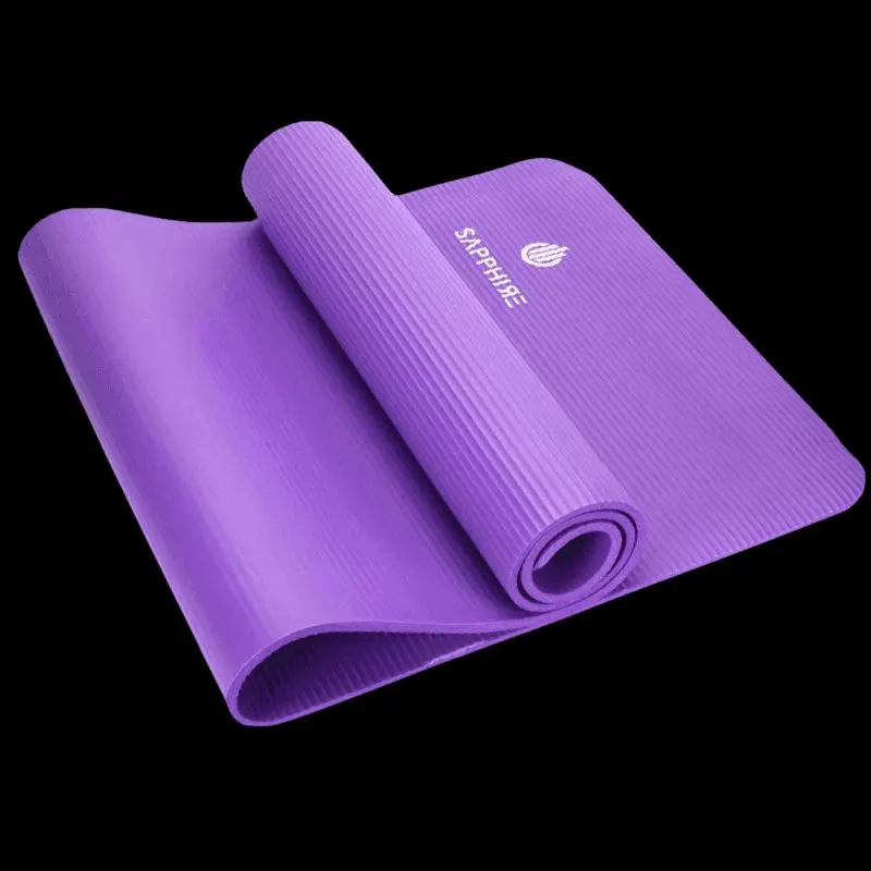 10MM Yoga Mat Non-Slip Thick Exercise Mat (‎Purple) stretch pad