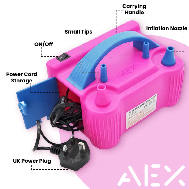 Portable Electric Balloon Pump High Power Dual Nozzle Air Pump Balloon Inflator 2