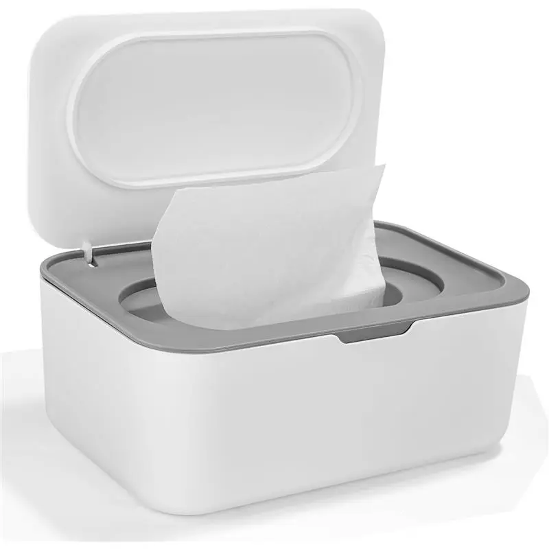 Wet Wipes Box, Baby Wet Wipe Dispenser Box, Dispenser Box for Wet Toilet Paper, Baby Water Wipes Dispenser Holder with Lid Holds The Wipes, Wet Paper Box for Outdoor, Home and Office (Beige) Organiser