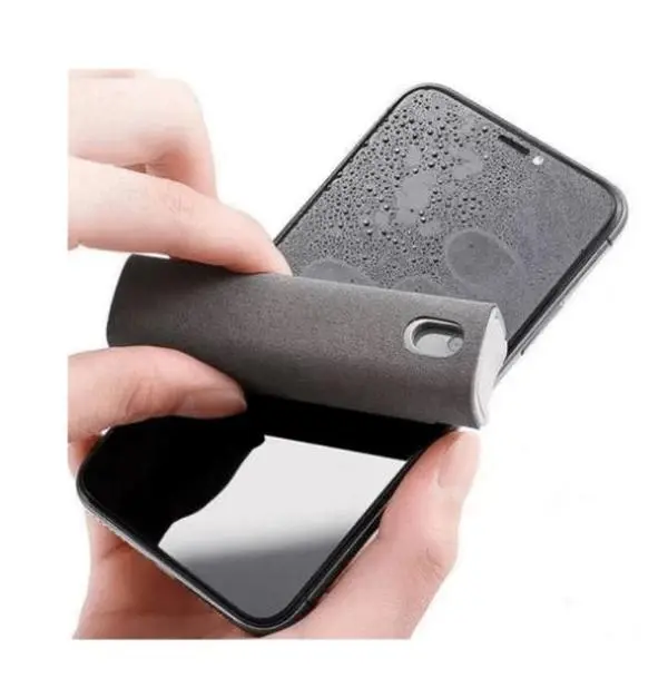 1pc 2 In1 Microfiber Screen Cleaner Spray Bottle Set Mobile Phone Computer Microfiber Cloth Wipe
