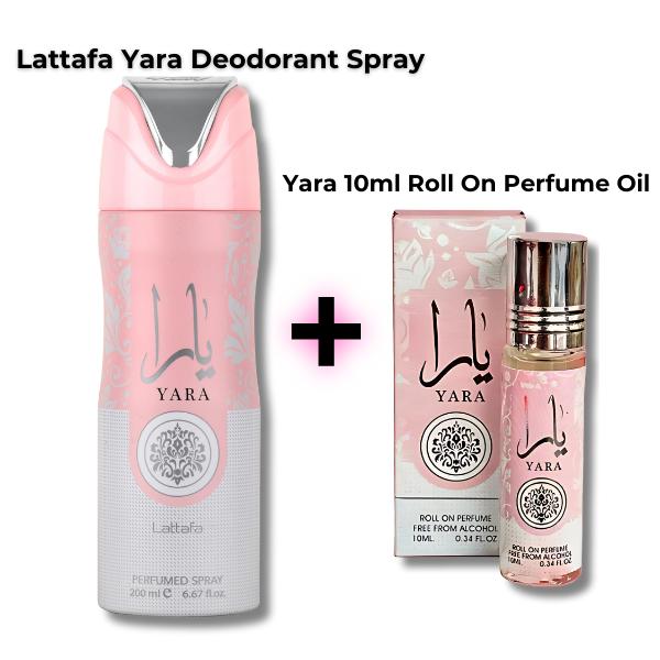 Yara by Lattafa Perfume & Deodorant Bundles - Arabian Floral Gourmand Fragrance with Vanilla & Tropical Fruits Aroma - Comfort, Body Care Scent Blend Daily Scented Gift 8