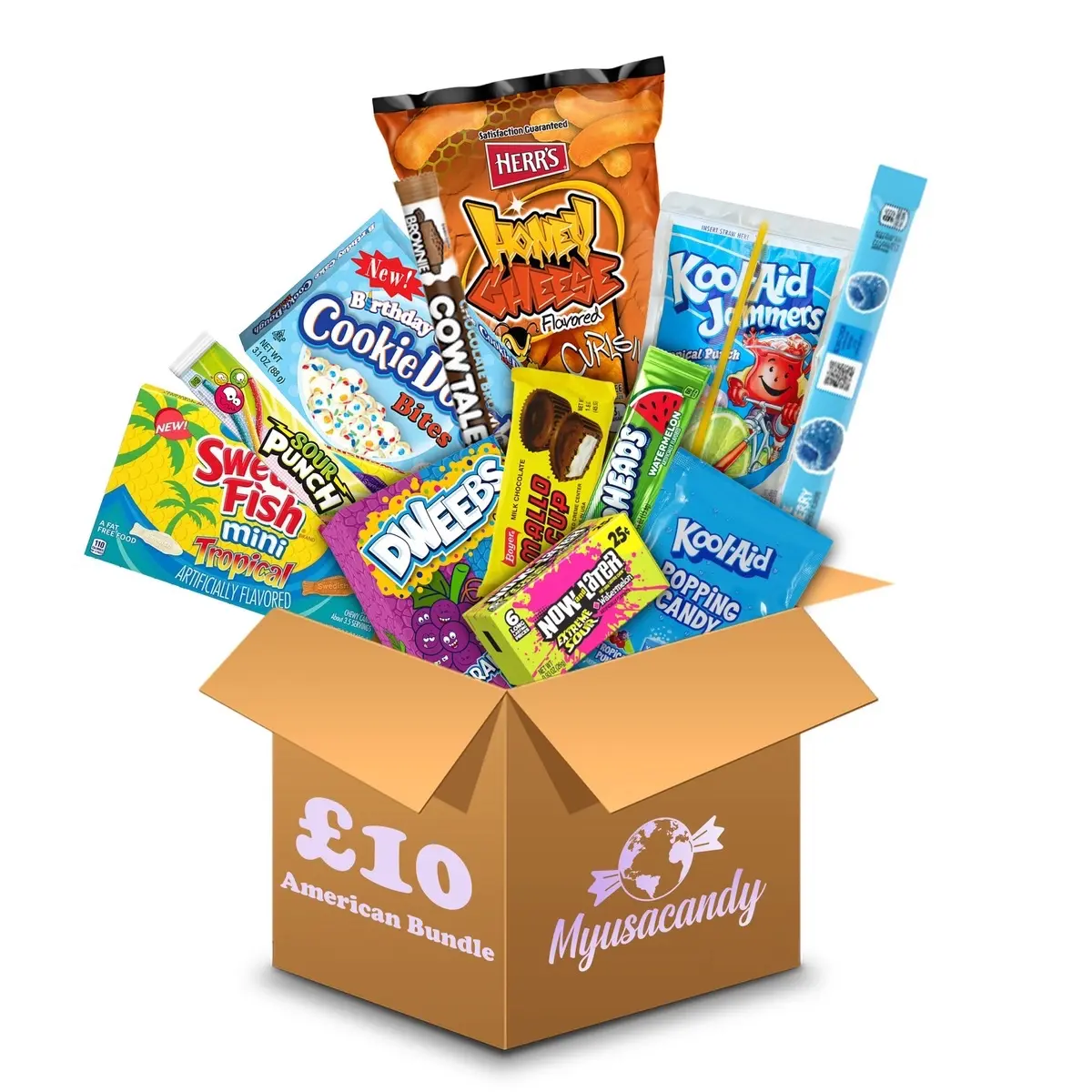 Medium American Candy Bundle, Includes Candy, Drinks and Snack