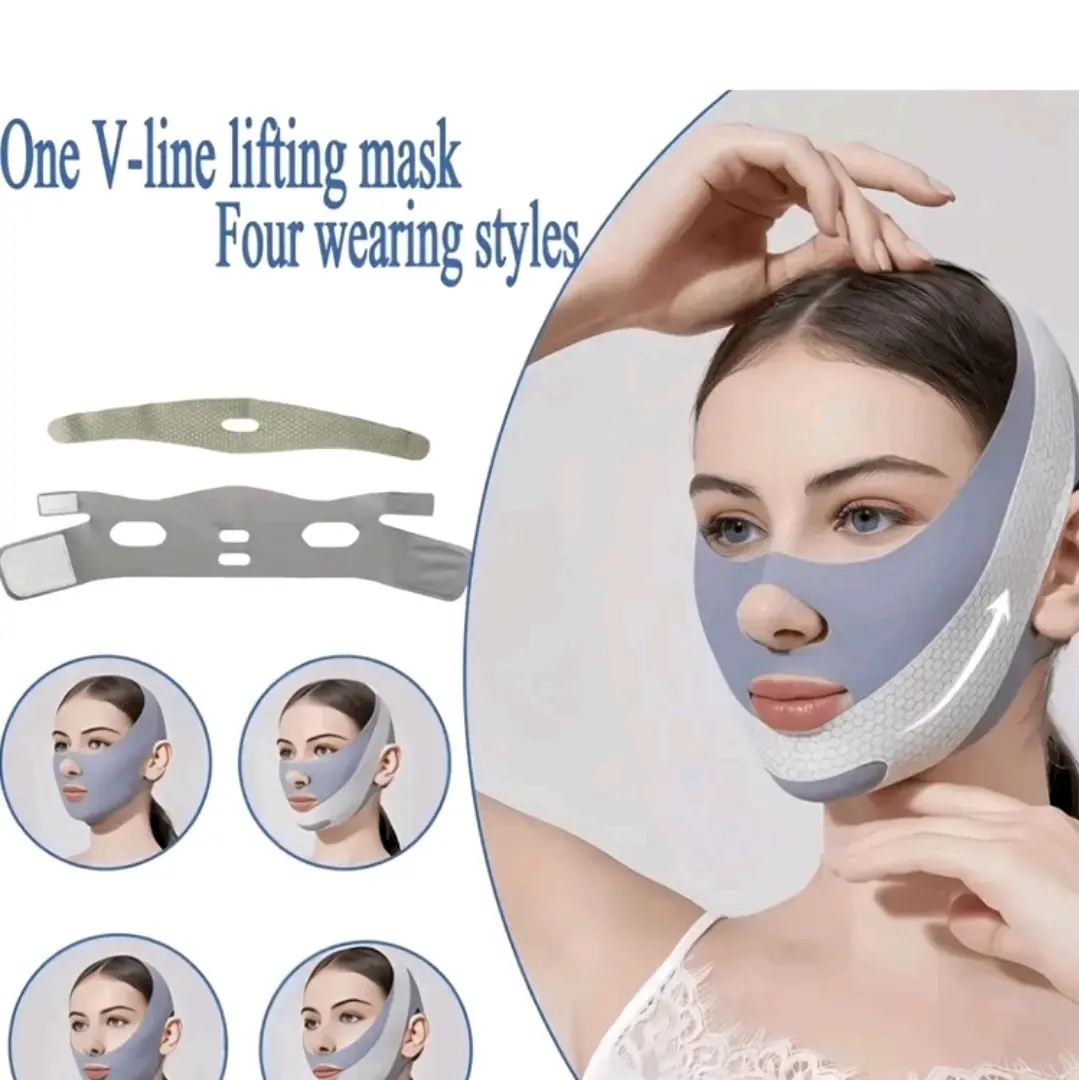 1pc Face Lifting Belt, Chin Mask, V Face Lifting Beauty Belt To Lift Sagging Skin, Elastic And Breathable Facial Beauty Headband Skincare