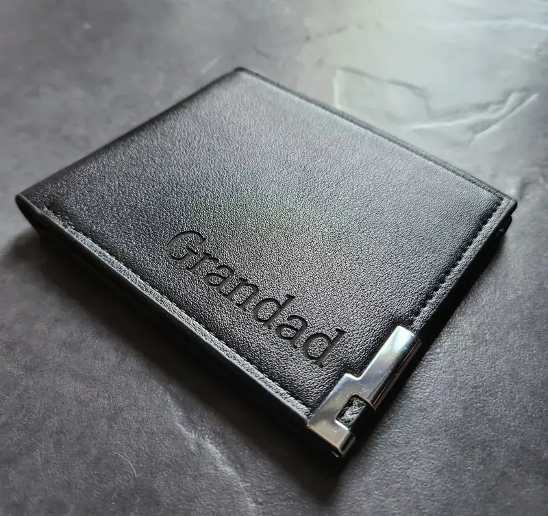 Personalised Engraved PU Leather Wallet for Dad and Son - Perfect Anniversary or Birthday Gift 5