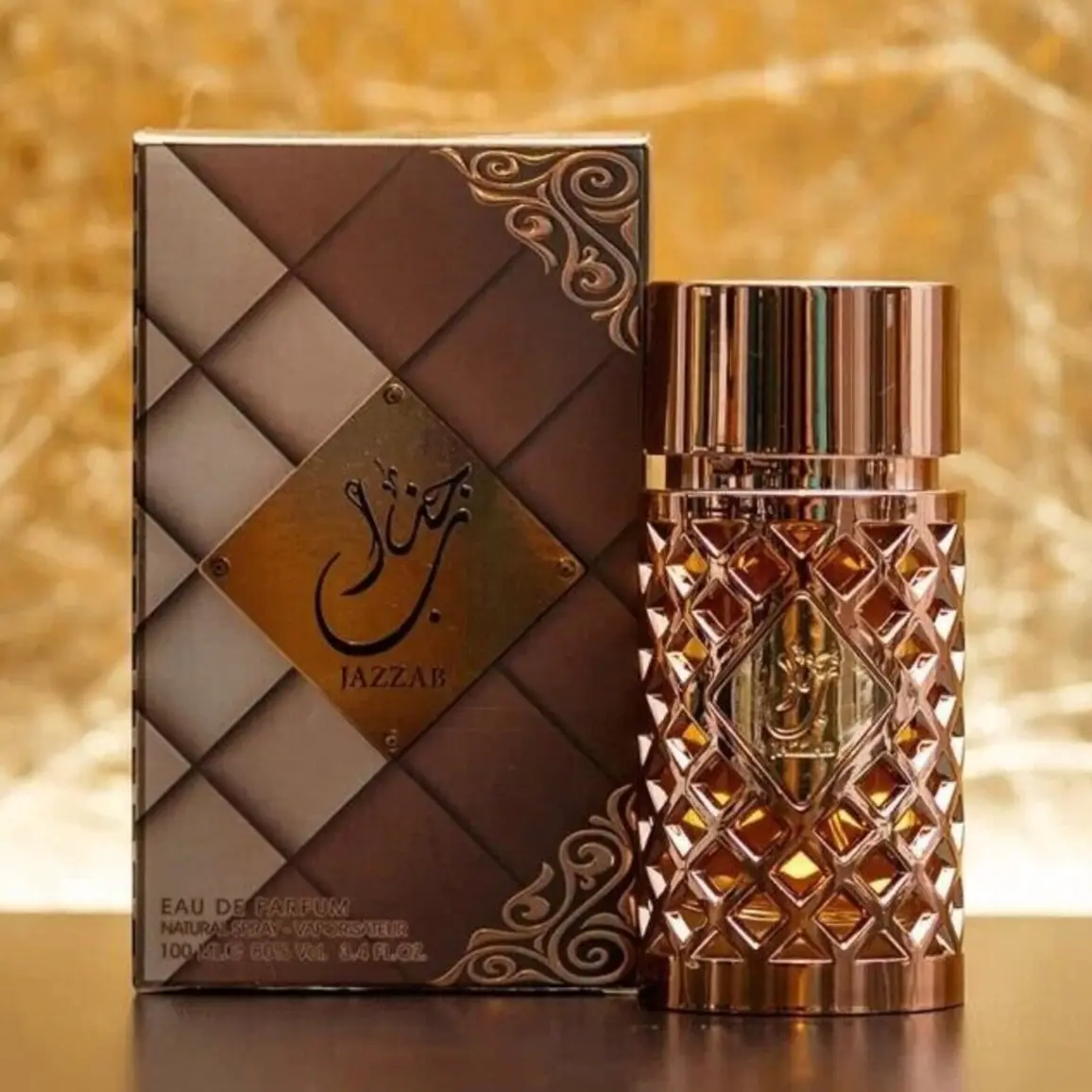 Jazzab Gold EDP 100ml by Ard Al Zaafaran-sweet and spicy amber fragrance for men and women-long lasting Arab perfume.