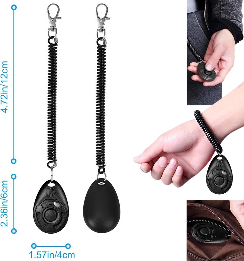 Product Introduction of Dog Training Clicker, [2 PCS,Black&Green] Pet Training Clicker with Wrist Strap for Dog Cat Horse 5
