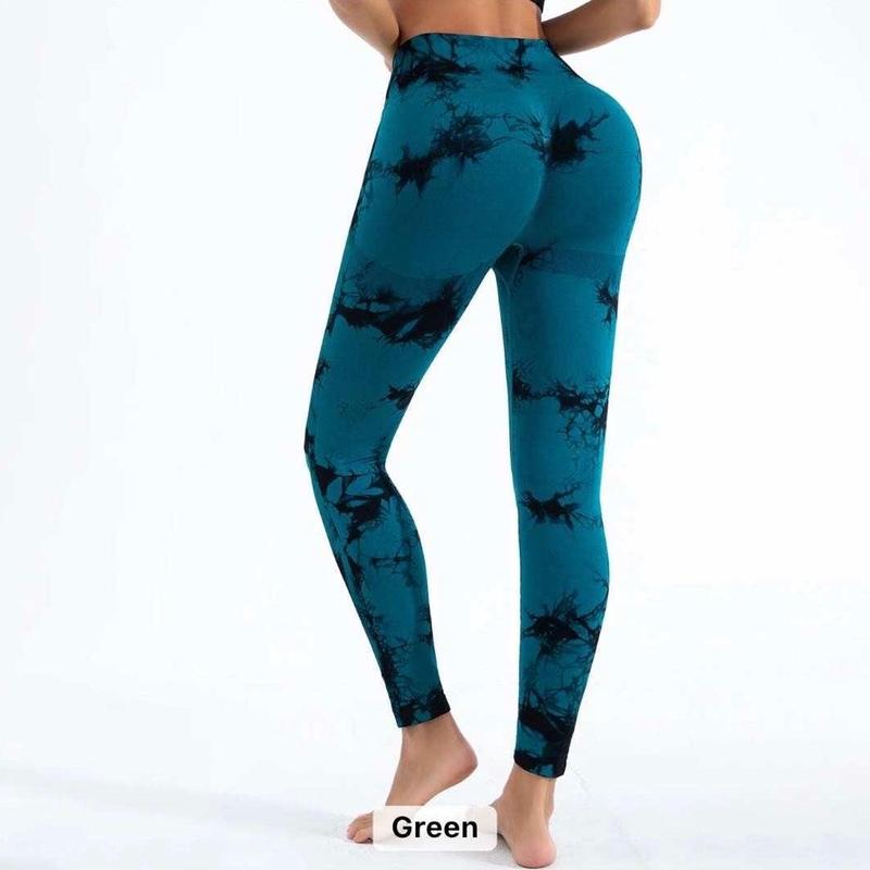 Women's Tie Dye Print High Waist Sports Leggings, Sporty Comfy Breathable Skinny Pants, Ladies Sportswear for All  Seasons 2