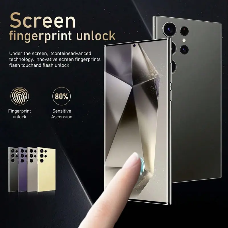 Unlock New S24 Ultra Smartphone Unlocked 7.3-inch HD 5G Gen3 16GB+1TB Android 14 8000mAh 70+108MP Phone Facial Recognition Camera Communication Device Flash Game Memory Christmas Multi Color Galaxy Phone telephone backup  phone s25  ultra 2