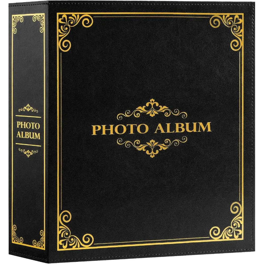 Photo Album 6x4 Slip in, Traditional Classic Extra Large Capacity 1000 Pockets Photo Albums Holds Landscape and Portrait 10x15cm Picture Black
