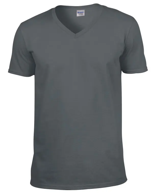 Gildan Softstyle Men's Plain Cotton V-Neck T-Shirt for Summer Casual Menswear  Shortsleeve Tshirt Top Streetwear Tropical