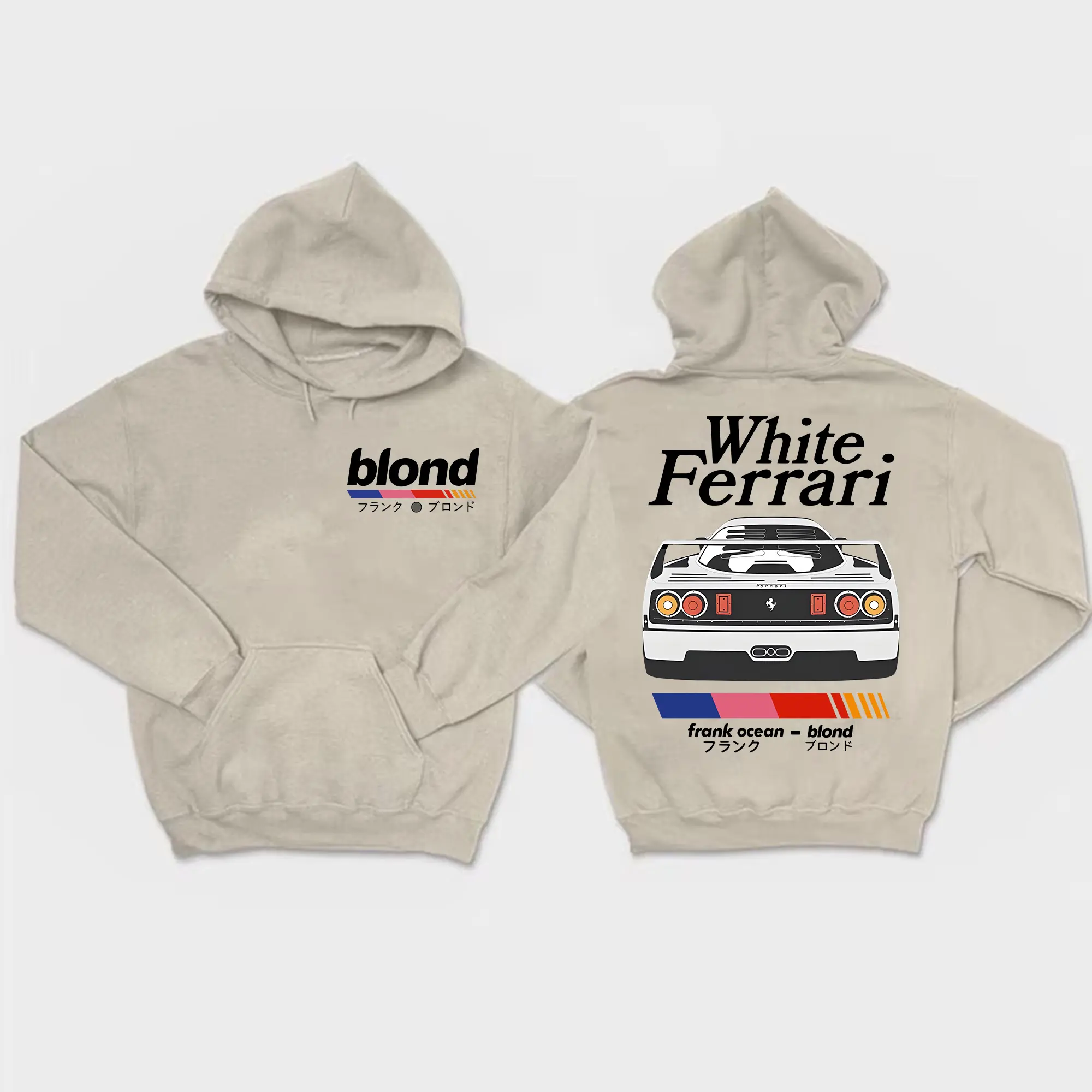Frank Ocean Blond White Ferrari Hoodie, Concert Sweatshirt, Frank Ocean Fan Gift, All Weather Clothing, Cotton Pullover, Size Available Up To 3XL