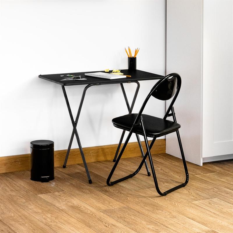 Harbour Housewares Wooden Folding Desk - Black/Black 5