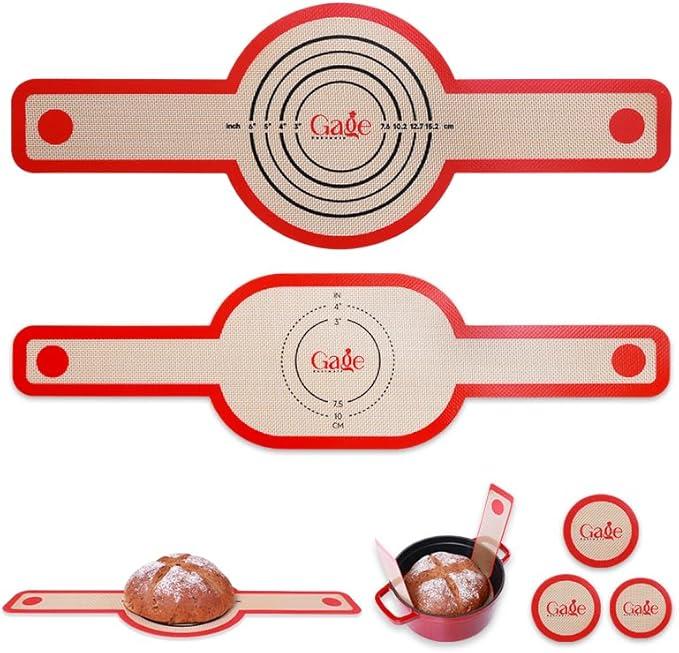 Product Introduction of 2 Pcs Silicone Bread Sling Silicone Baking Mat for Dutch Oven Liners Non-Stick Heat Resistant Reusable Sourdough Bread Baking Supplies with Long Handle Bread Making Tool for Transfer Sourdough 3