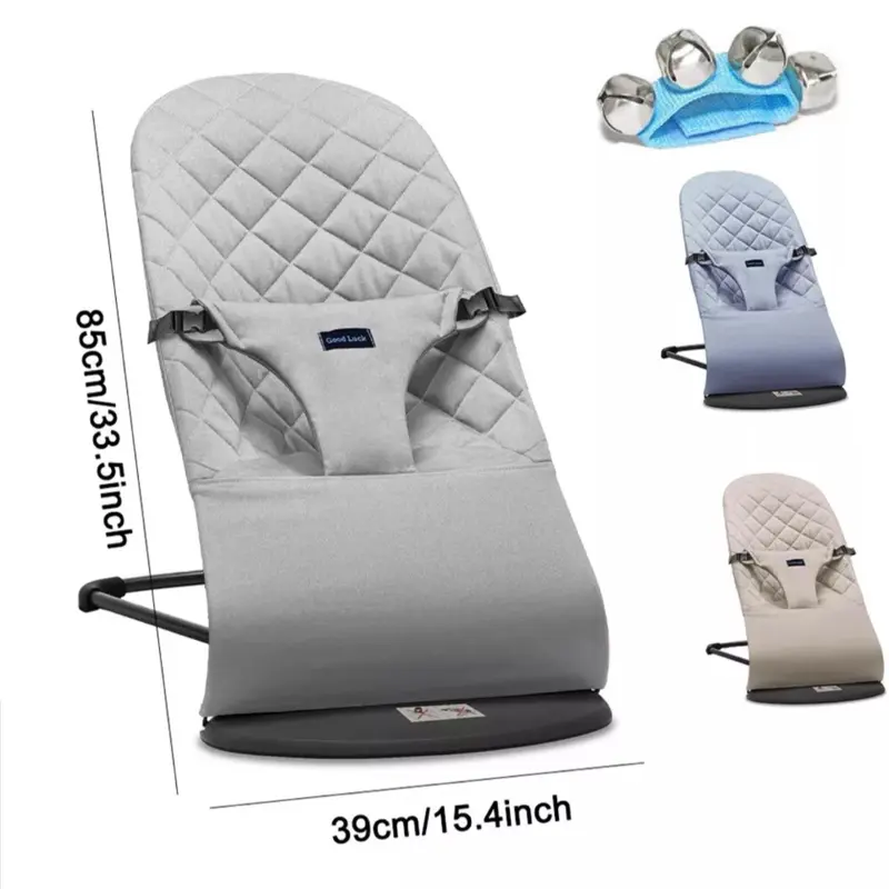 Newborn Baby Bouncer Balance Soft Durable Infant Chair Rocking Seat Foldable UK 1