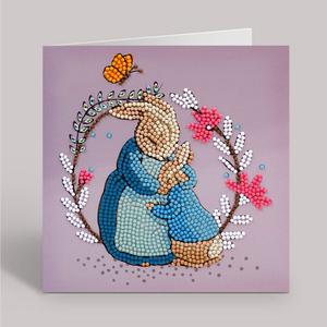 Peter & Mrs Josephine Rabbit 18x18cm Crystal Art Card
