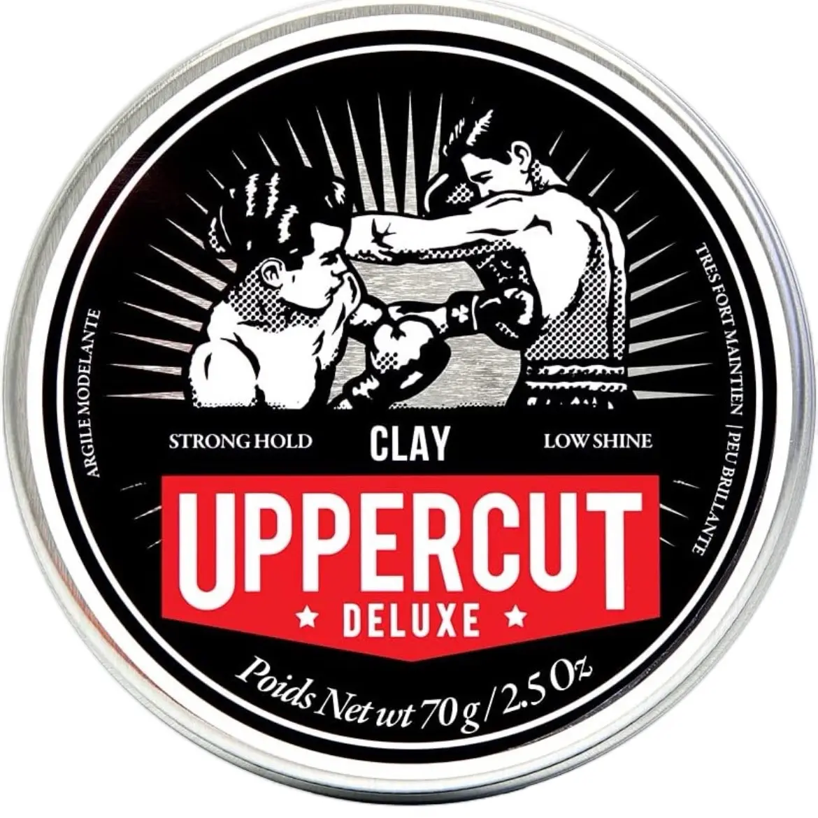 Uppercut Deluxe Clay, Professional Water Based Product for a Natural Looking Finish, Strong Hold and Low Shine 70g Cream