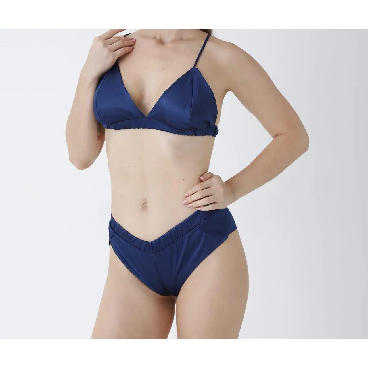 Midnight goddess bralette and brief silky satin Lingerie