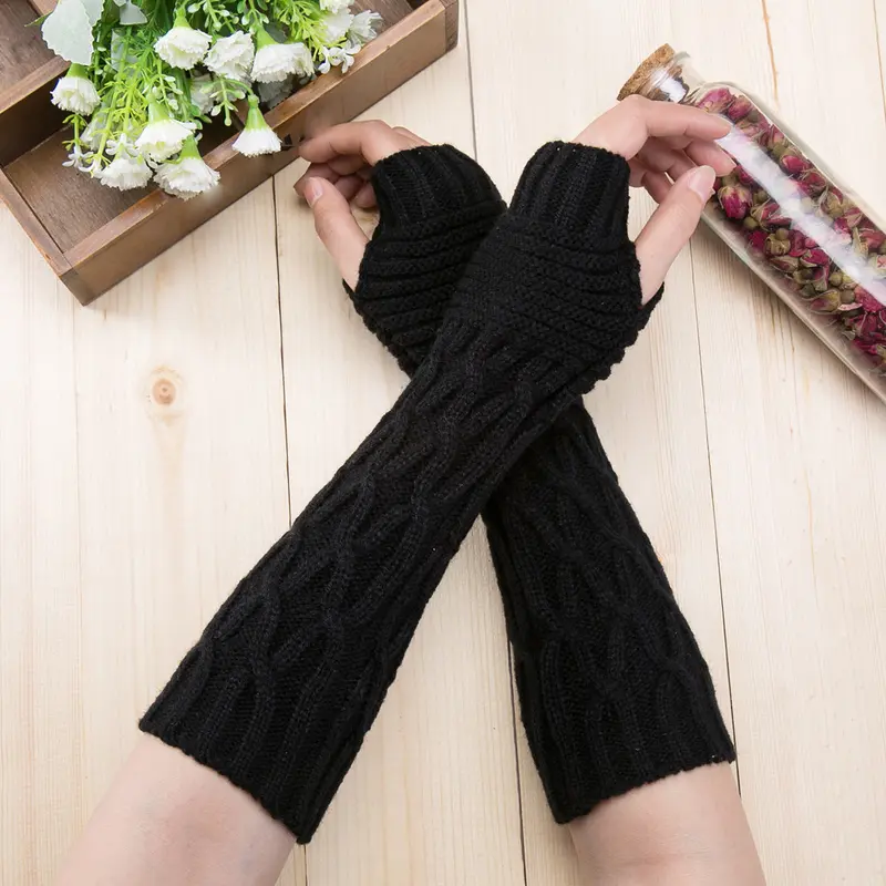 Fashion Fingerless Knitted Gloves for Women and Men - Mitten Warmer Arm and Finger Cover for Winter leather  fingerless fingerless  gloves hand  gloves 2