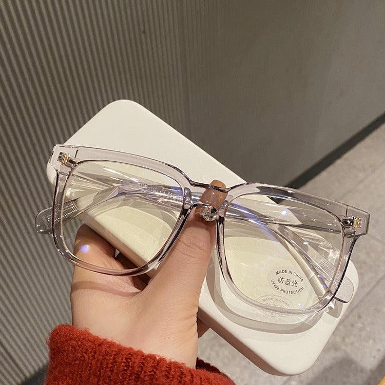 Black Square Frame Geek Glasses Clear Lens Nerd Unisex Eyeglasses UK 5