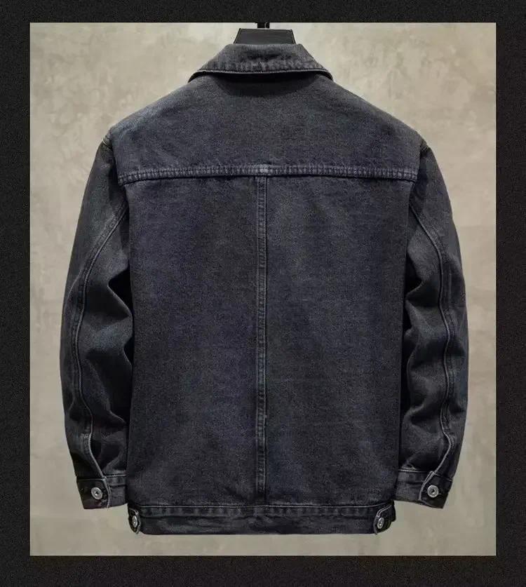 Product Introduction of Men's Loose-fit Trendy Denim Jacket Autumn 2024 New Style Workwear Jacket Regular Length 33