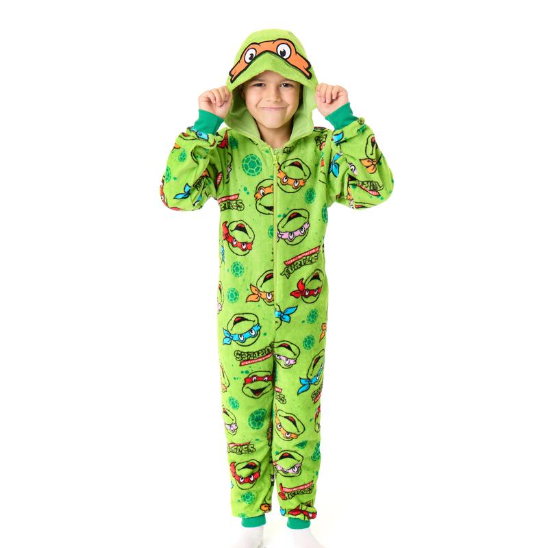 Vanilla Underground x Teenage Mutant Ninja Turtles Boys Green Novelty Masks Onesie 0