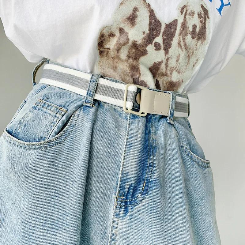 Student Canvas Belt Casual Waistband with Rainbow Nylon Belt Outdoor Girl Belts Jeans Belt Waist Strap Cute Cloth Accessories 4