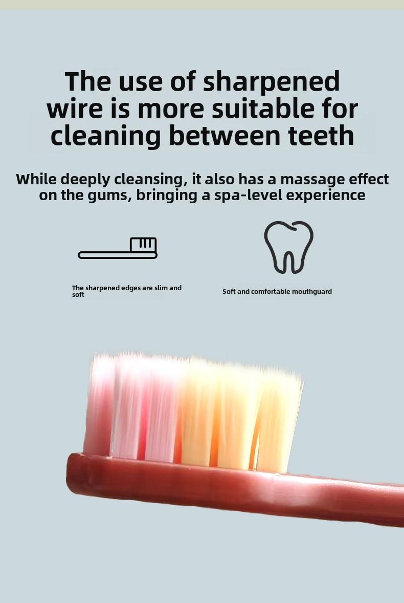 Product Introduction of [ Luxury Gift 2]5 pairs of Sam's same toothbrush Soft bristle Internet red high-end toothbrush Soft bristle adult Student home high density square hole wide head toothbrush 3