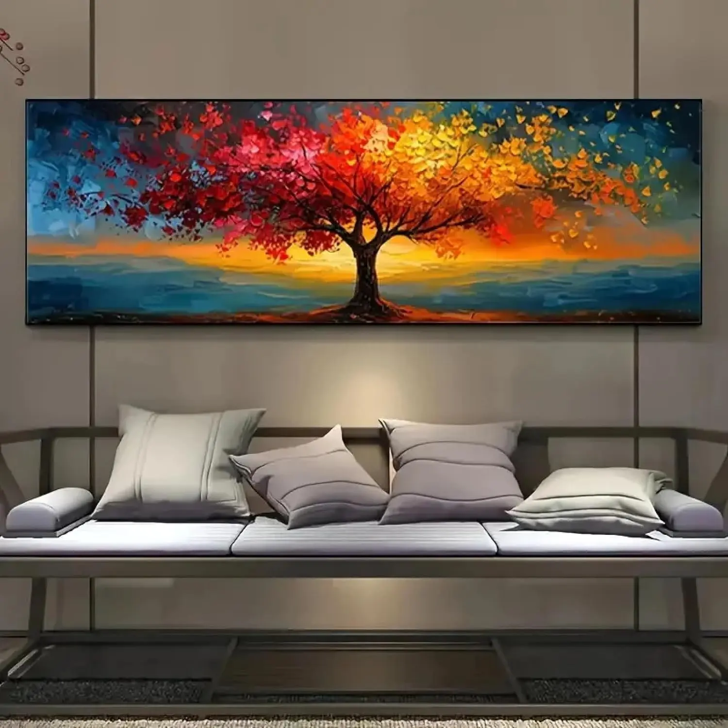 Extra-Large Tree of Life Prints On Canvas Pictures XXL Canvas Poster Abstract Wall Art Modern Home Decor Print Painting Geometric Patterns 40x120cmNo Frame