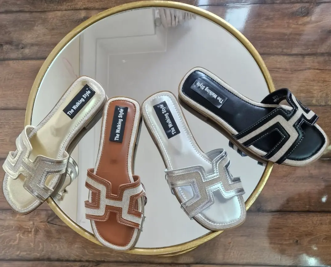 The Walking Style Women's Faux Leather Summer Sandals Flats Sliders