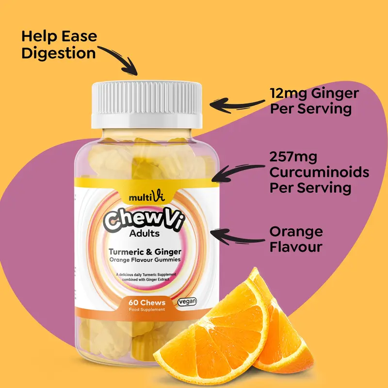 Multivi Chewvi Turmeric & Ginger Gummies – Orange Flavoured Daily Wellness Supplement 3