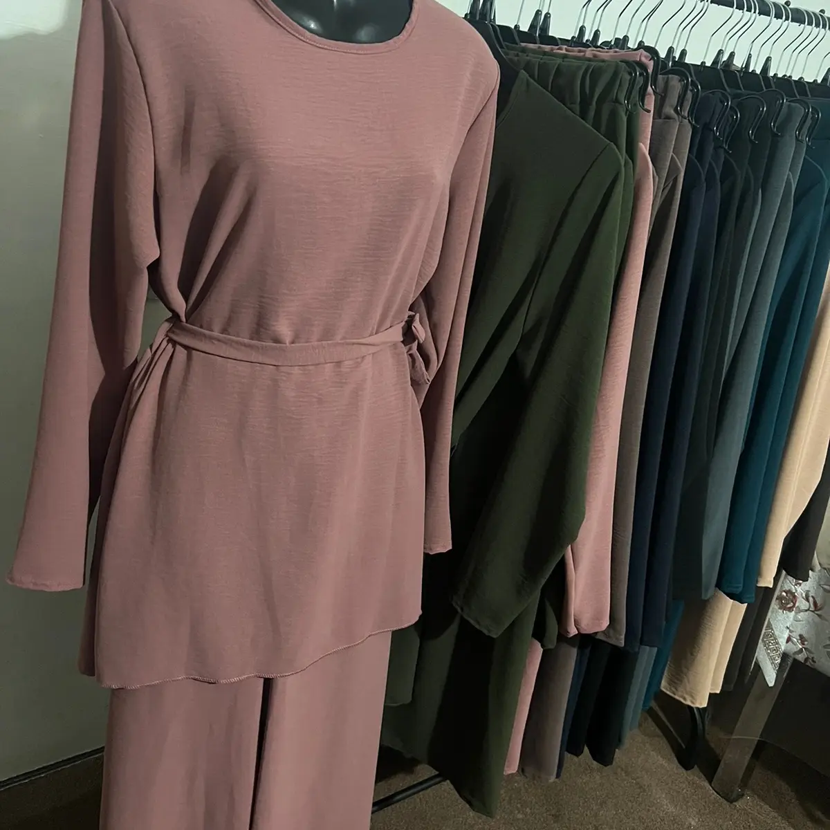 Plain belted co -ord