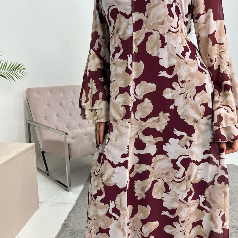 Ladies floral print modest dress onesize uk 6-14 5
