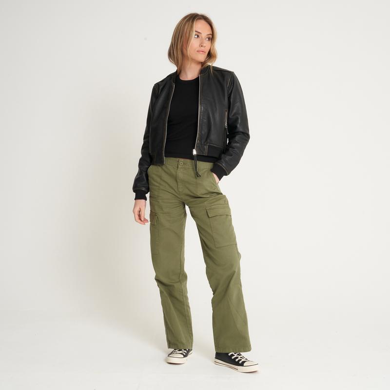 Barneys Originals Women's Washed Leather Bomber Jacket 1