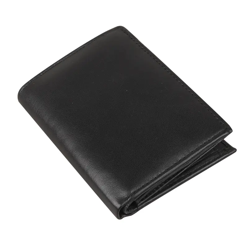 RAS Men's Soft Smooth Genuine Leather RFID Blocking Wallet Multi Card Holder Purse Black 4
