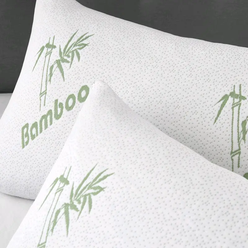 luxury bamboo foam pillow • White •  Soft • Back Support • Washable 1