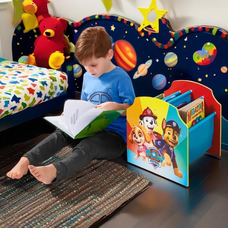 Kids Paw Patrol Sling Bookcase Unit with 4 Shelves, Children's Kids Wooden Furniture Book Shelf, Chase Skye Rocky Pawpatrol 5