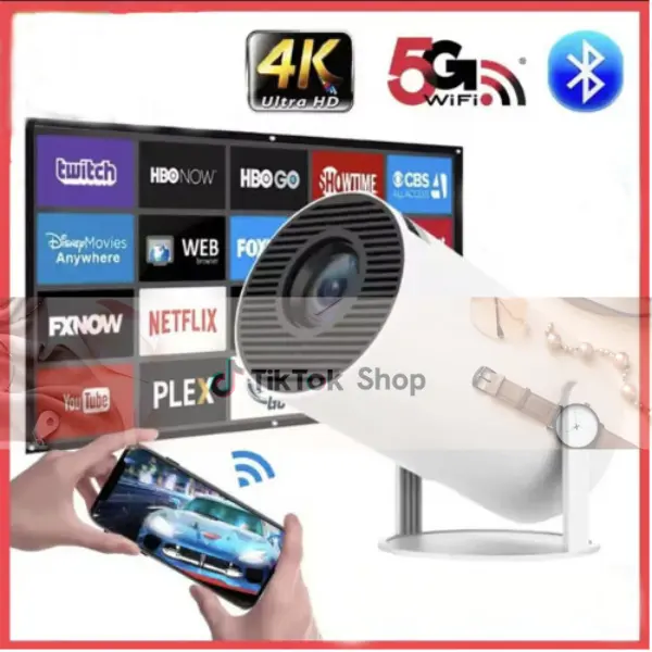 4K UltraHD Mini  New  - Home Theatre - WIFI & Bluetooth smart  mini portable projector Audio Remote Remote Control Speaker Electronic Screen Wireless Cable Noise Usb