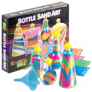 The Magic Toy Shop Sand Art Bottles with 4 Vibrant Colours, 11 Pcs DIY Kits for Kids - Make Your Own for Kids, Sand Art Kits for Kids, Coloured Sand for Children, Craft Activities for Kids