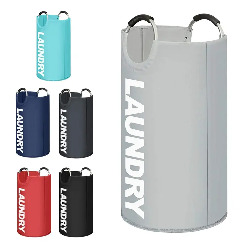 82L Foldable Laundry Basket - Available in Multiple Colors Lightweight Organiser collapsible laundrybasket Aluminum Waterproof 5