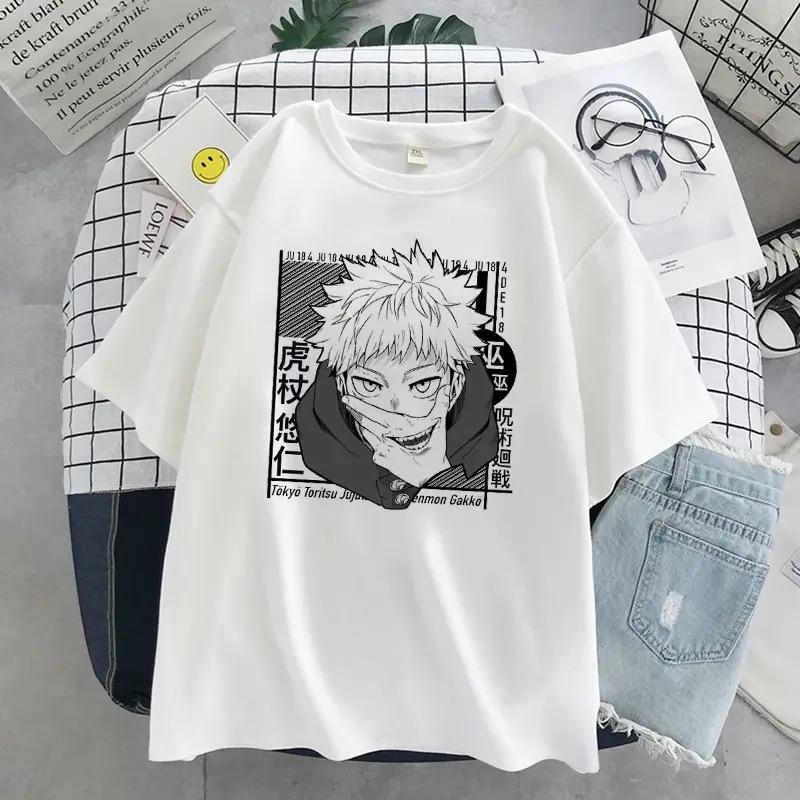 2022 T-shirt Japanese Anime Women's T-shirt Jiu-Jitsu Kaisen T-shirt Unisex Top Graphic Y2k Cool Unisex T-shirt Male Goth Tops 3