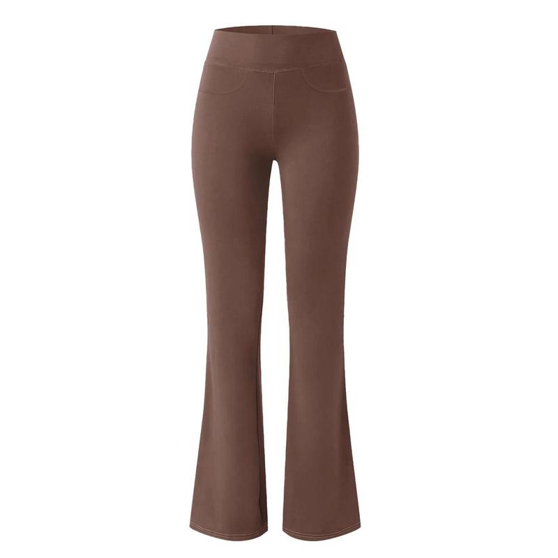 KatchMe Women's Athleisure Plain High Waist Drawstring Stretchy Pocket Wide Leg Yoga Pants 7