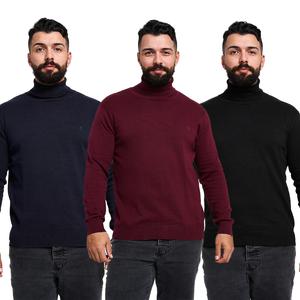 NOROZE Men's Plain Knit Roll Neck Jumpers Stand Collar Warm Winter Long Sleeve Tops Slim Fit Pullover Turtleneck Knitwear Jumper Sweater