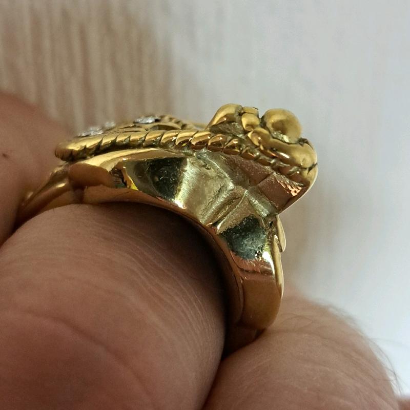 XXL heavy saddle ring. gold plated and stainless Steel. different sizes available. 6