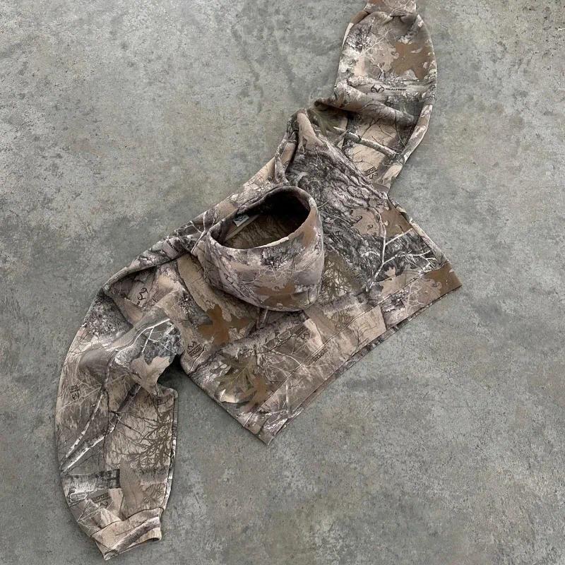 Product Introduction of New Y2k Streetwear Hoodie Retro Camouflage Oversized Loose Hoodie for Mens and Womens Harajuku Punk Rock Fashion Pullover Hoodie Menswear Sweatshirts 1
