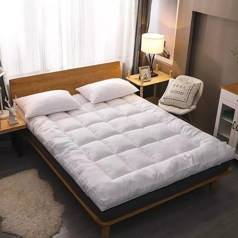 10CM Deep MATTRESS TOPPER Heavy Box Stitched Thick Hotel Quality Microfiber UK 1