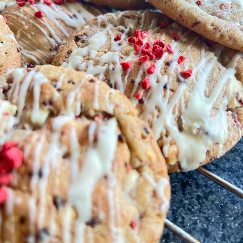 White chocolate and Raspberry NYC Style Cookies 5
