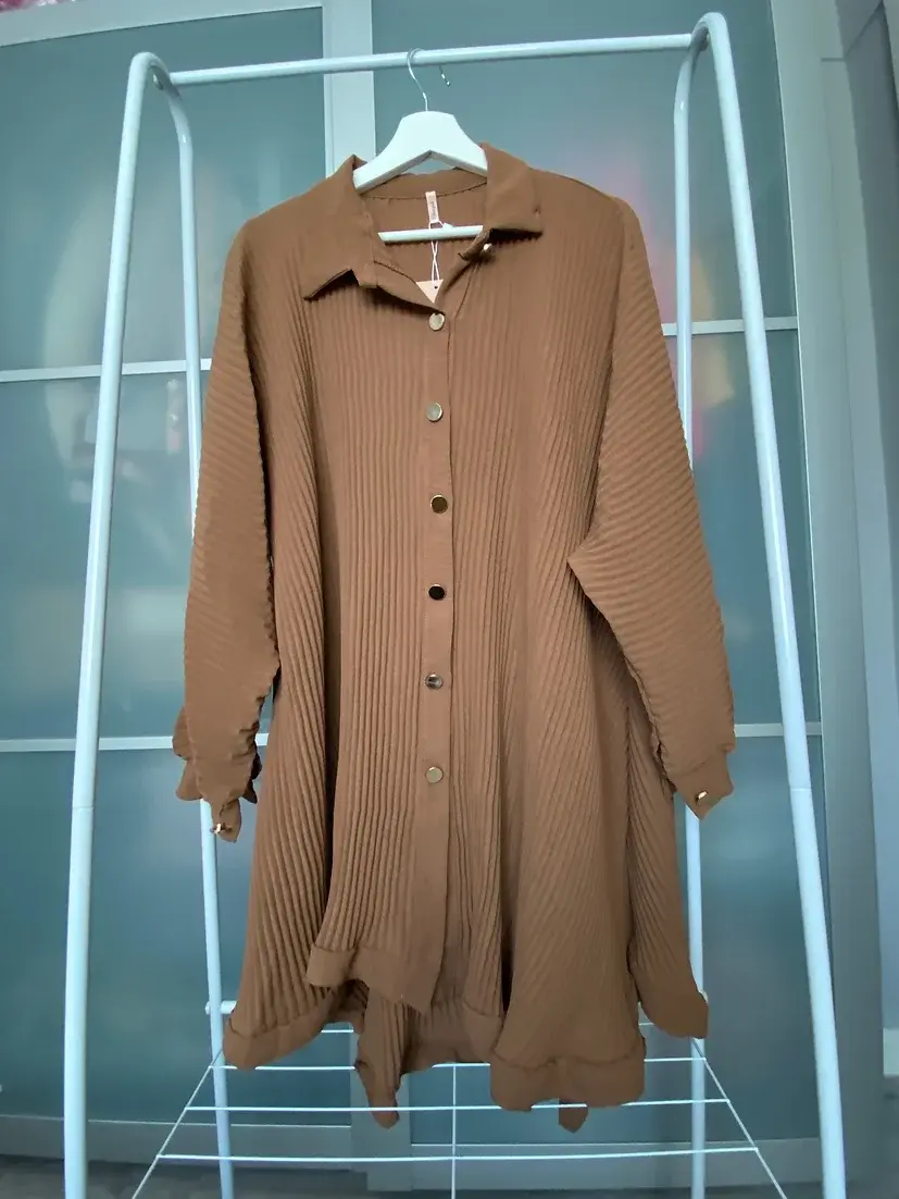 Classic Oversized Gold Button Dress
