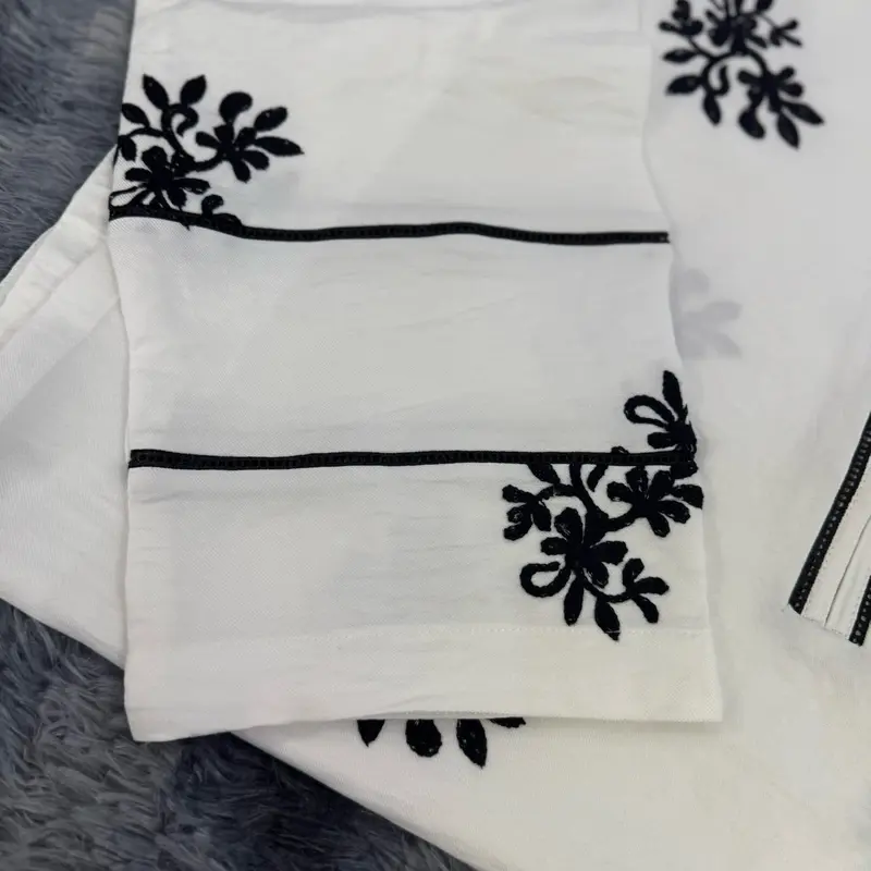 One piece White embroidered kurti Marina Fabric Large to 2XL sizes Traditional Womenswear 5