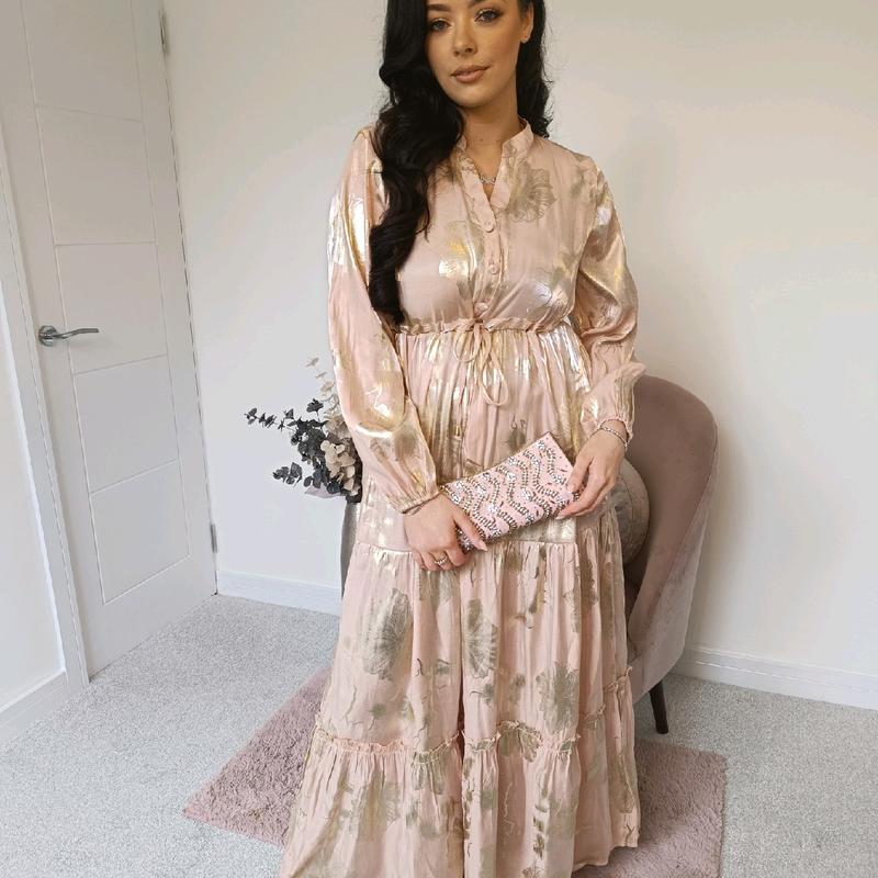Woman's long summer shimmery floral dress Freya Collection 2